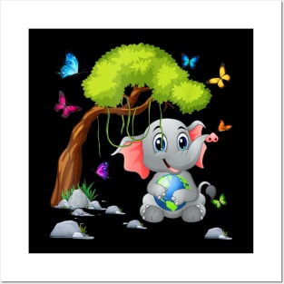 Earth Day Elephant Happy Earth Day Posters and Art